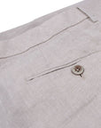 Robert Old - Beige Linen Regular Fit Trousers CASUAL TROUSERS Robert Old