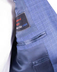 Belvest - Light-Blue Check Summer Wool Suit SUITS Belvest