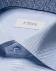 Eton - Light Blue Striped Contrast Trim Slim Fit Shirt L/S SHIRTS Eton