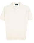 Robert Old - Cream Cotton Structured Knitted Polo Shirt S/S POLOS Robert Old