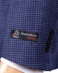 Robert Old - Navy Houndstooth Wool, Silk and Linen Jacket JACKETS Robert Old