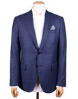 Robert Old - Navy Houndstooth Wool, Silk and Linen Jacket JACKETS Robert Old