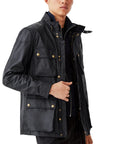 Belstaff - Dark Navy Fieldmaster Waxed Cotton Jacket BLOUSONS Belstaff