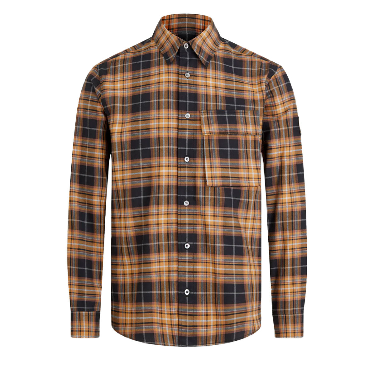 Belstaff - Black and Yellow Scale Longton Plaid Long Sleeve Shirt L/S SHIRTS Belstaff