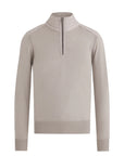 Belstaff - Chrome Grey Kilmington Merino Wool Quarter Zip Sweater KNITWEAR Belstaff