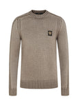 Belstaff - Clay Brown Watch Crewneck Merino Wool Sweater KNITWEAR Belstaff