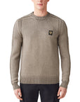 Belstaff - Clay Brown Watch Crewneck Merino Wool Sweater KNITWEAR Belstaff
