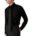 Eton - Black Floral Trim Signature Twill Slim Fit Shirt L/S SHIRTS Eton