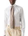 Eton - White Floral Trim Signature Twill Slim Fit Shirt L/S SHIRTS Eton