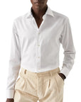 Eton - White Floral Trim Signature Twill Slim Fit Shirt L/S SHIRTS Eton