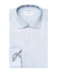 Eton - Light Blue Floral Trim Signature Twill Contemporary Fit Shirt L/S SHIRTS Eton
