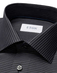 Eton - Dark Grey Houndstooth Signature Twill Slim Fit Shirt L/S SHIRTS Eton