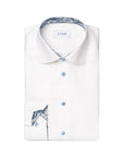 Eton - White Floral Contrast Textured Twill Contemporary Fit Shirt L/S SHIRTS Eton