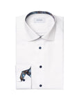 Eton - White Floral Trim Signature Twill Contemporary Fit Shirt L/S SHIRTS Eton