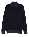 Paul & Shark - Navy Zip Neck Virgin Wool Sweater KNITWEAR Paul & Shark