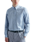 Paul & Shark - Light Blue Flannel Cotton Long Sleeve Shirt L/S SHIRTS Paul & Shark