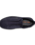 Santoni - Navy Tumbled Leather Slip-on Sneaker SHOES Santoni