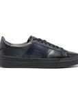 Santoni - Navy Leather Double Buckle Sneaker SHOES Santoni