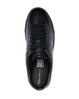 Santoni - Navy Leather Double Buckle Sneaker SHOES Santoni