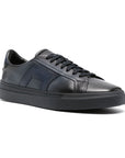 Santoni - Navy Leather Double Buckle Sneaker SHOES Santoni