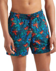 Vilebrequin - Bleu Marine Tropical Flowers 'Moorise' Swim Shorts SWIMWEAR Vilebrequin