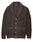 Fedeli - Brown Shawl Neck Merino Wool Cardigan KNITWEAR FEDELI