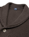 Fedeli - Brown Shawl Neck Merino Wool Cardigan KNITWEAR FEDELI