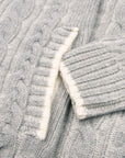 Fedeli - Grey Cable Knit Zip Wool and Cashmere Cardigan KNITWEAR FEDELI