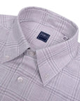 Fedeli - Grey Check 'Alberto' Brushed Cotton Lyocell Long Sleeve Shirt L/S SHIRTS FEDELI