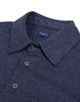 Fedeli - Navy Blue 'Bell' Long Sleeve Jersey Wool Polo Shirt RUGBY/LS POLOS FEDELI