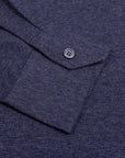 Fedeli - Navy Blue 'Bell' Long Sleeve Jersey Wool Polo Shirt RUGBY/LS POLOS FEDELI