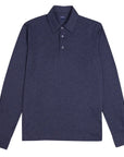 Fedeli - Navy Blue 'Bell' Long Sleeve Jersey Wool Polo Shirt RUGBY/LS POLOS FEDELI