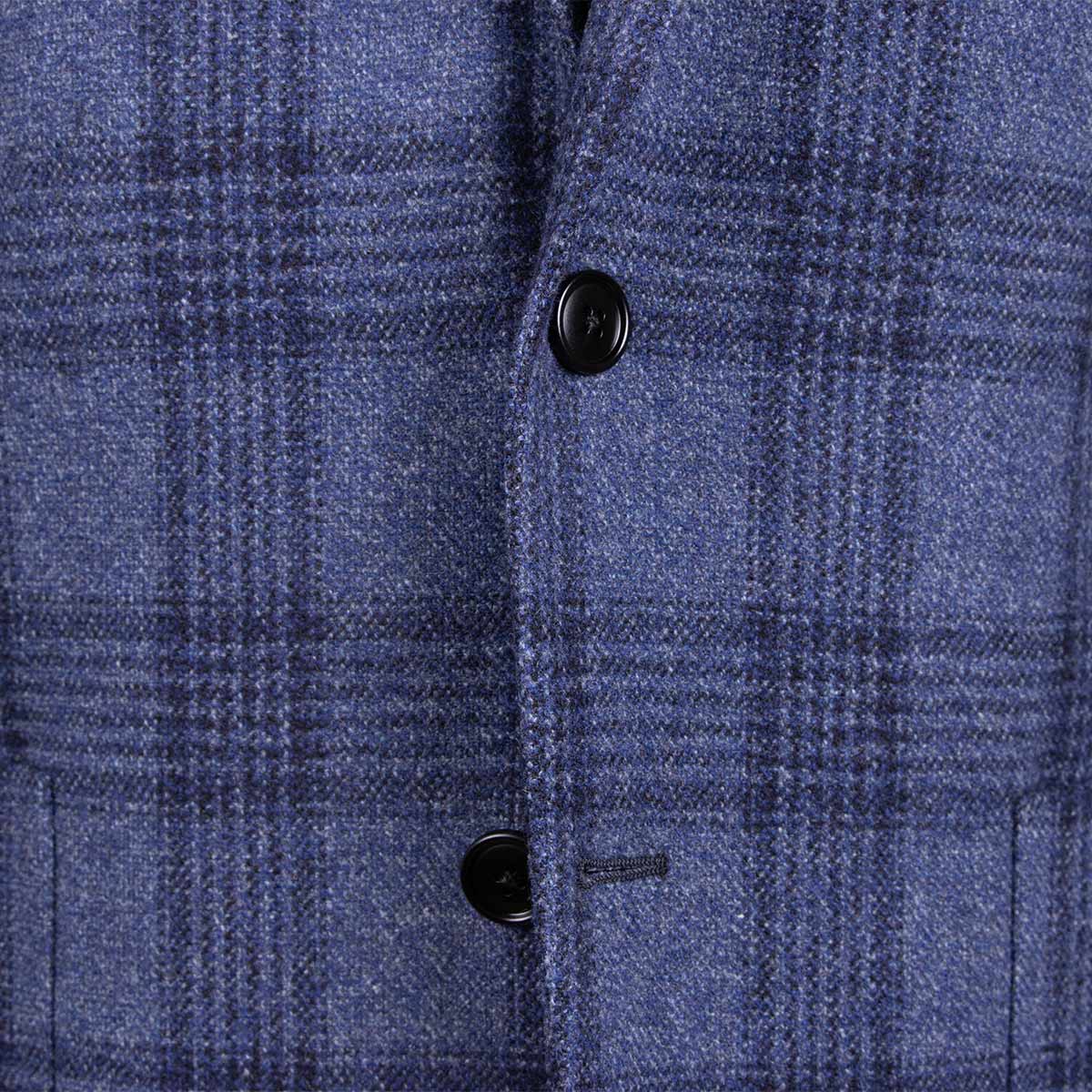 Belvest - Blue Check 'Jacket in a Box' Wool & Cashmere Unstructured Jacket JACKETS Belvest