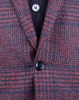 Robert Old - Navy & Red Check Wool, Silk & Cashmere Jacket JACKETS Robert Old