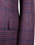 Robert Old - Navy & Red Check Wool, Silk & Cashmere Jacket JACKETS Robert Old