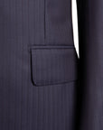 Robert Old - Navy Herringbone Super 160s Merino Wool Suit SUITS Robert Old