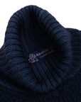 Robert Old - Oil Blue Herringbone Virgin Wool Knit Sweater KNITWEAR Robert Old