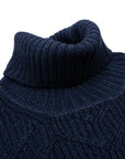 Robert Old - Oil Blue Herringbone Virgin Wool Knit Sweater KNITWEAR Robert Old