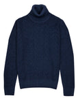 Robert Old - Oil Blue Herringbone Virgin Wool Knit Sweater KNITWEAR Robert Old