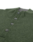 Robert Old - Moss Green Button Neck Wool & Cashmere Sweater KNITWEAR Robert Old