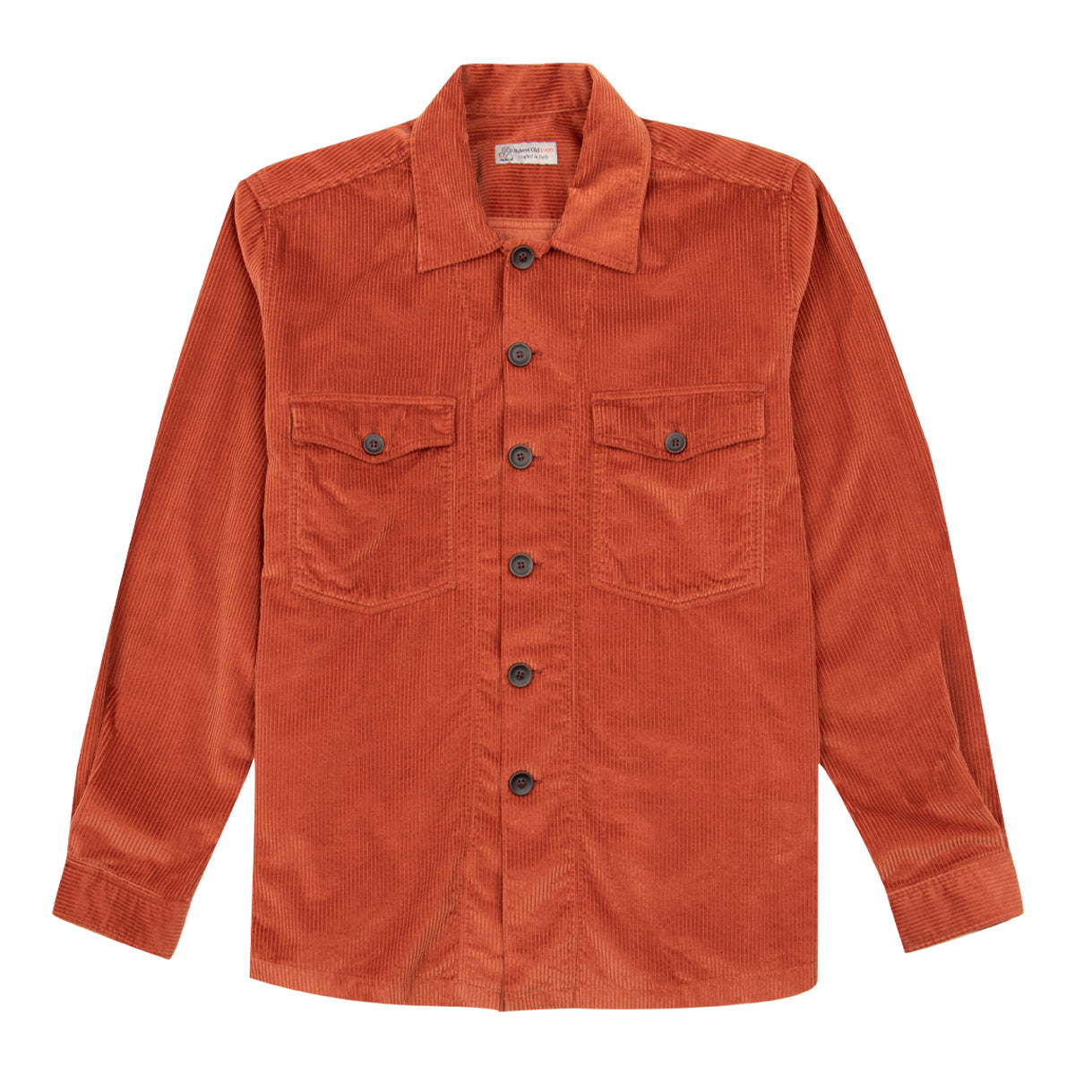 Robert Old - Orange Cotton Corduroy Overshirt Robert Old & Co Robert Old - Orange Cotton Corduroy Overshirt Robert Old & Co