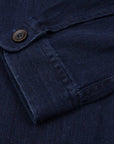 Robert Old - Dark Denim Herringbone Cotton Overshirt L/S SHIRTS Robert Old