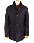 Robert Old - Navy Loro Piana Green Storm System Button Down Wool & Cashmere Coat OVERCOATS Robert Old