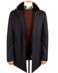Robert Old - Navy Loro Piana Green Storm System Button Down Wool & Cashmere Coat OVERCOATS Robert Old