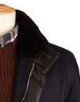 Robert Old - Navy Loro Piana Green Storm System Button Down Wool & Cashmere Coat OVERCOATS Robert Old