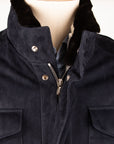 Navy Goat Suede Mid-length Field Jacket LEATHERS Robert Old