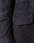 Navy Goat Suede Mid-length Field Jacket LEATHERS Robert Old