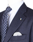 Belvest - Navy Blue Houndstooth Wool Jacket JACKETS Belvest