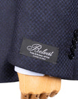 Belvest - Navy Blue Houndstooth Wool Jacket JACKETS Belvest