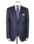 Belvest - Navy Blue Houndstooth Wool Jacket JACKETS Belvest